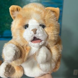 Folkmanis Orange Tabby Cat puppet plush learning sensory toy